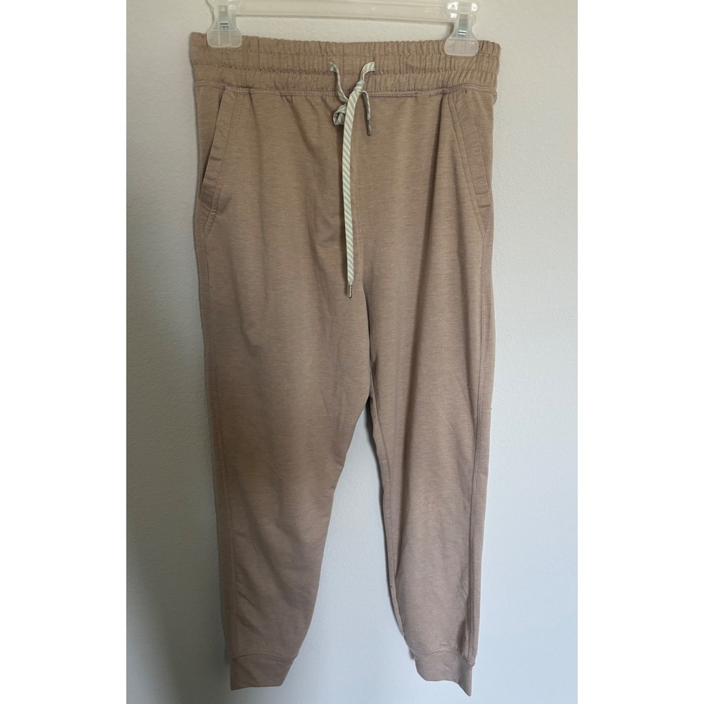 LEG3ND Mens Tan Heathered Joggers Sweatpants Small Drawstring Pockets Activewear